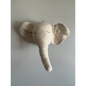 Plush elephant Head Wall Mount Hanging Decor For Baby Nursery Safari Room